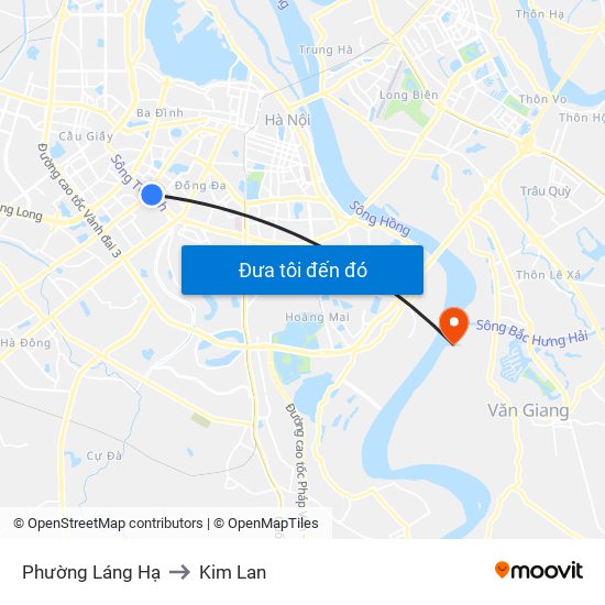 Phường Láng Hạ to Kim Lan map