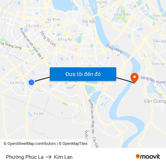 Phường Phúc La to Kim Lan map