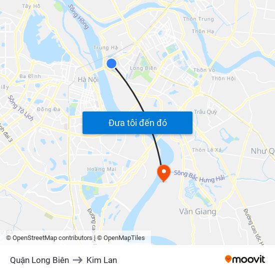 Quận Long Biên to Kim Lan map