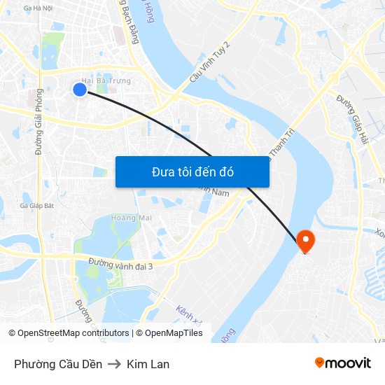 Phường Cầu Dền to Kim Lan map