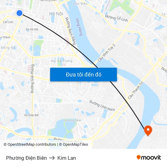 Phường Điện Biên to Kim Lan map