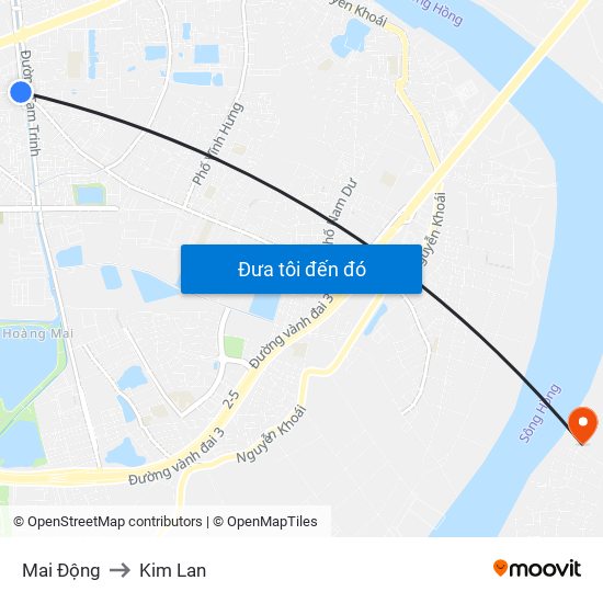 Mai Động to Kim Lan map