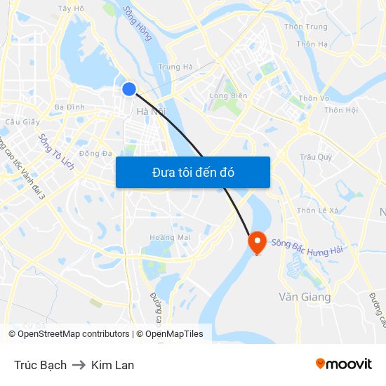 Trúc Bạch to Kim Lan map