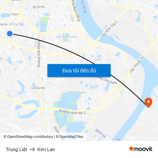 Trung Liệt to Kim Lan map