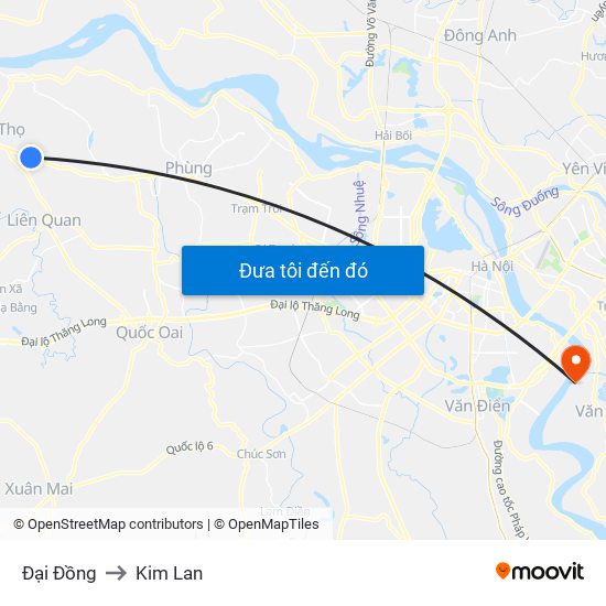 Đại Đồng to Kim Lan map