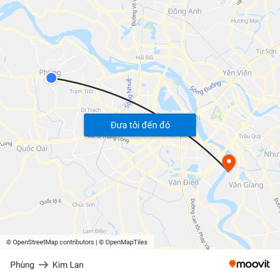 Phùng to Kim Lan map