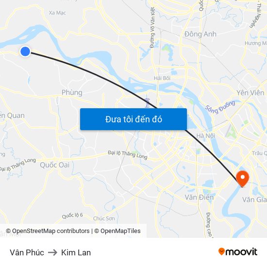 Vân Phúc to Kim Lan map