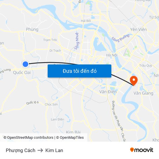 Phượng Cách to Kim Lan map