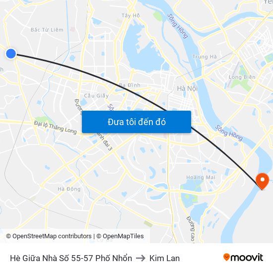 Hè Giữa Nhà Số 55-57 Phố Nhổn to Kim Lan map