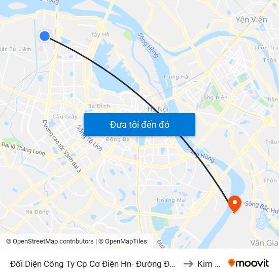 Đối Diện Công Ty Cp Cơ Điện Hn- Đường Đức Thắng to Kim Lan map