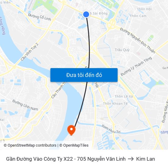 Gần Đường Vào Công Ty X22 - 705 Nguyễn Văn Linh to Kim Lan map