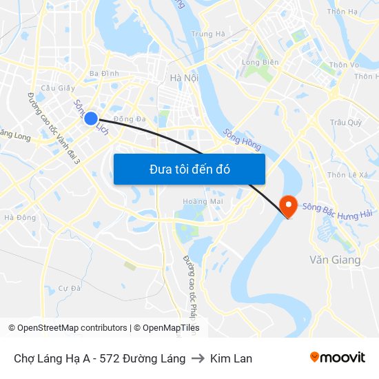 Chợ Láng Hạ A - 572 Đường Láng to Kim Lan map