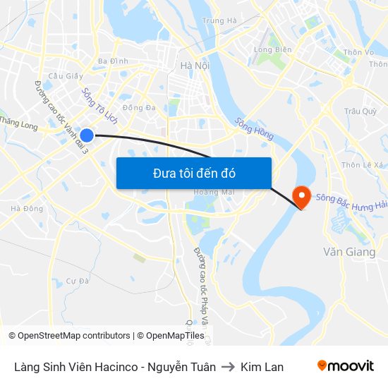 Làng Sinh Viên Hacinco - Nguyễn Tuân to Kim Lan map