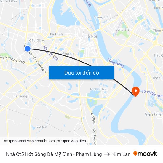 Nhà Ct5 Kđt Sông Đà Mỹ Đình - Phạm Hùng to Kim Lan map