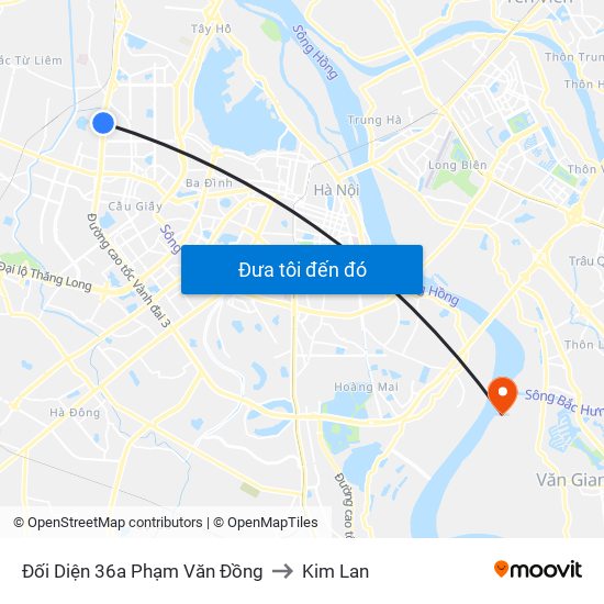 Đối Diện 36a Phạm Văn Đồng to Kim Lan map