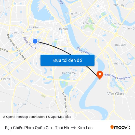 Rạp Chiếu Phim Quốc Gia - Thái Hà to Kim Lan map