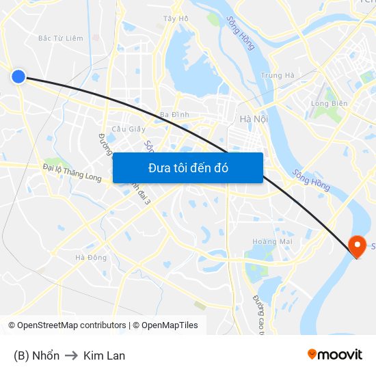 (B) Nhổn to Kim Lan map