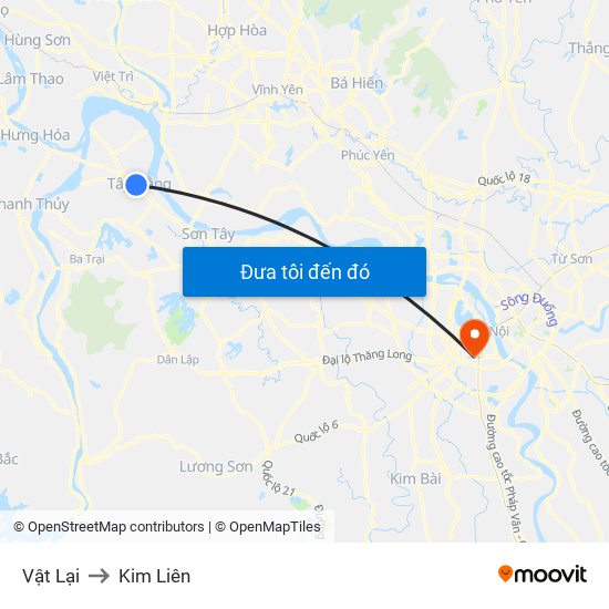 Vật Lại to Kim Liên map