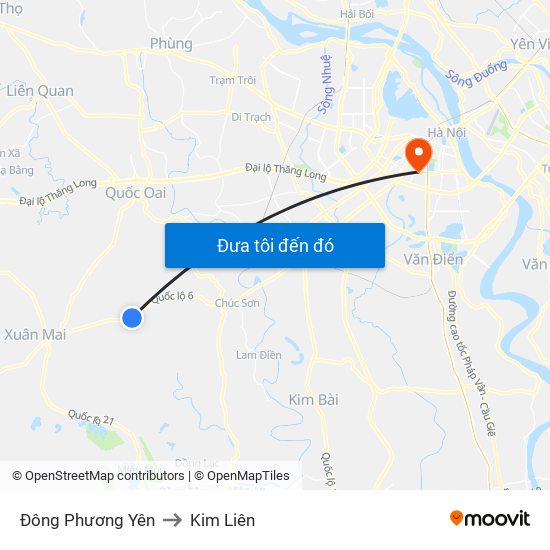 Đông Phương Yên to Kim Liên map