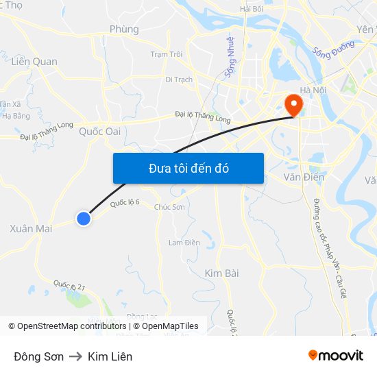 Đông Sơn to Kim Liên map