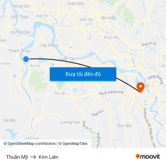 Thuần Mỹ to Kim Liên map