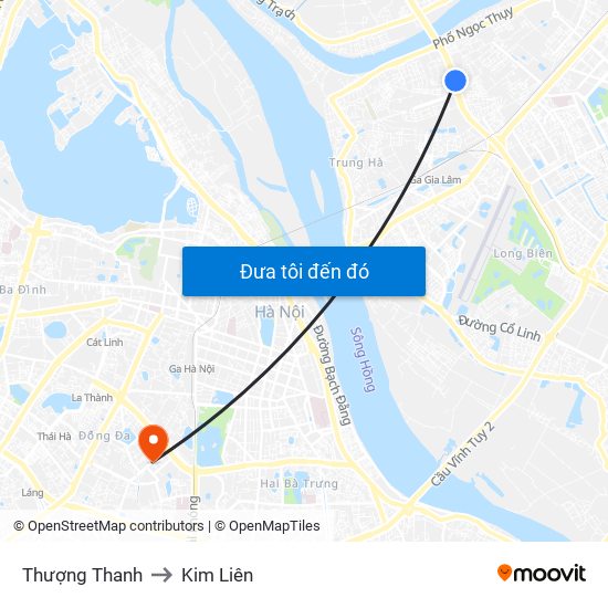 Thượng Thanh to Kim Liên map