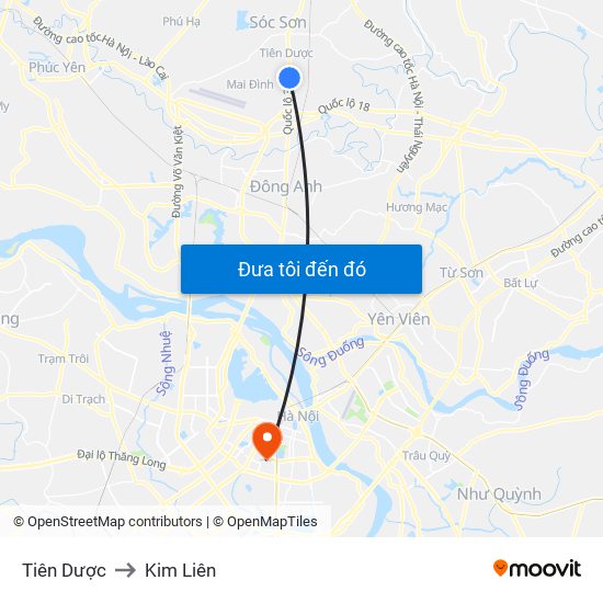 Tiên Dược to Kim Liên map