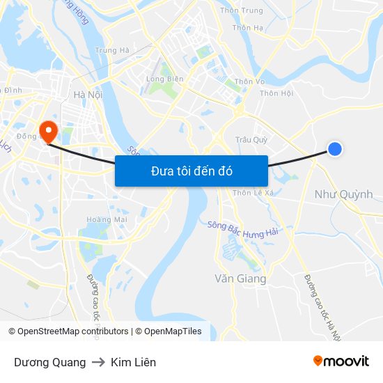 Dương Quang to Kim Liên map