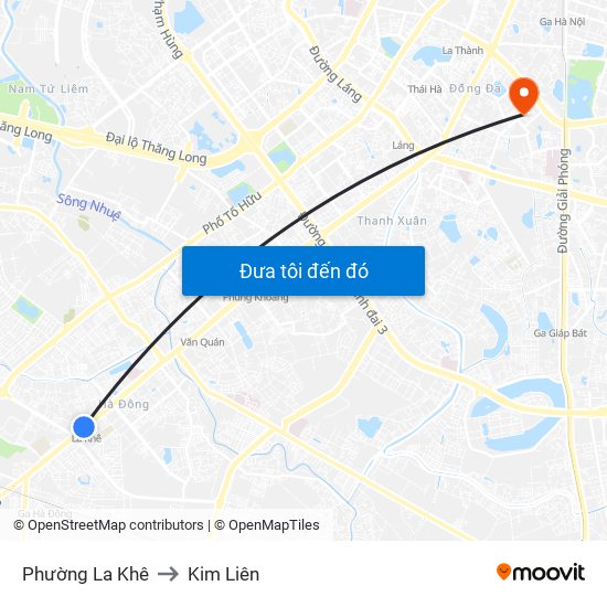 Phường La Khê to Kim Liên map