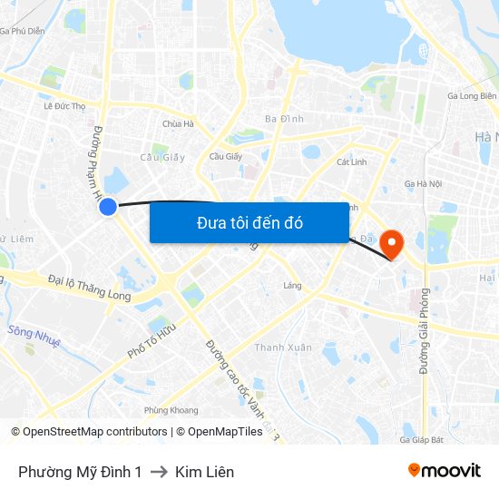 Phường Mỹ Đình 1 to Kim Liên map