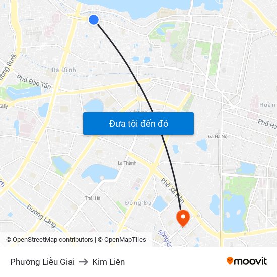 Phường Liễu Giai to Kim Liên map