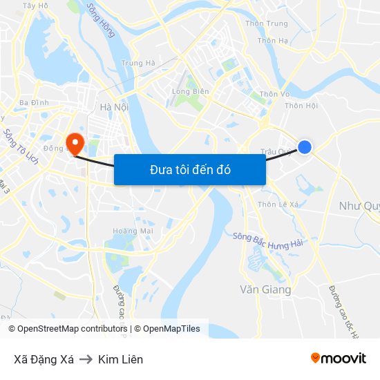 Xã Đặng Xá to Kim Liên map