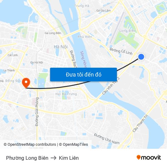 Phường Long Biên to Kim Liên map