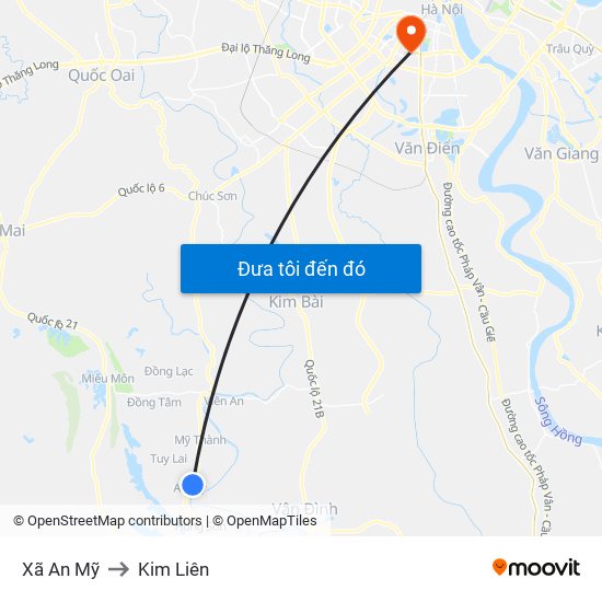 Xã An Mỹ to Kim Liên map