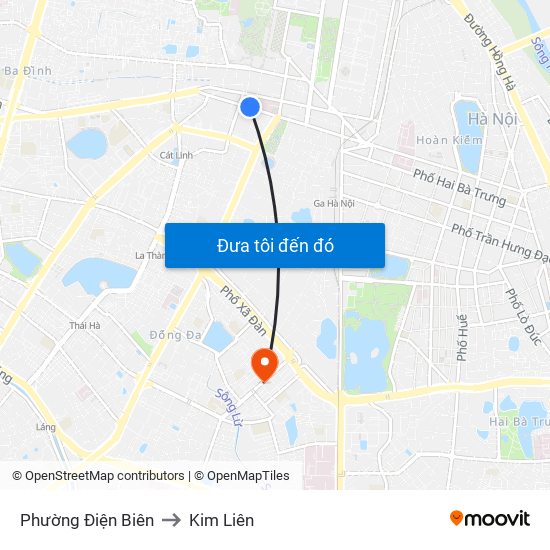 Phường Điện Biên to Kim Liên map