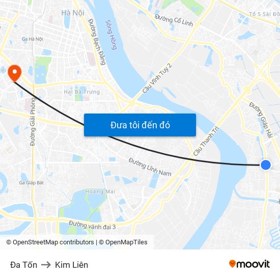 Đa Tốn to Kim Liên map