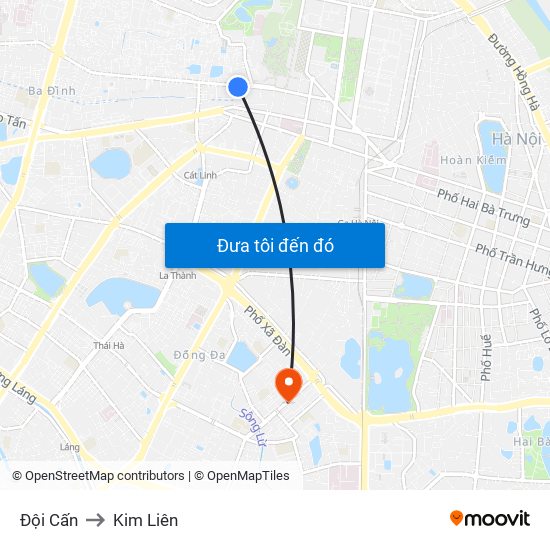 Đội Cấn to Kim Liên map