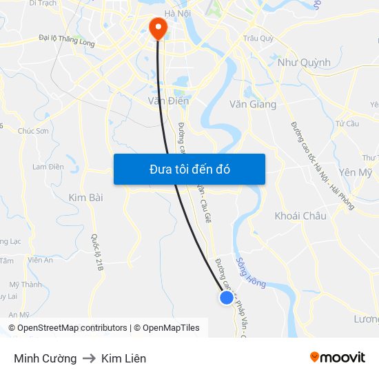 Minh Cường to Kim Liên map