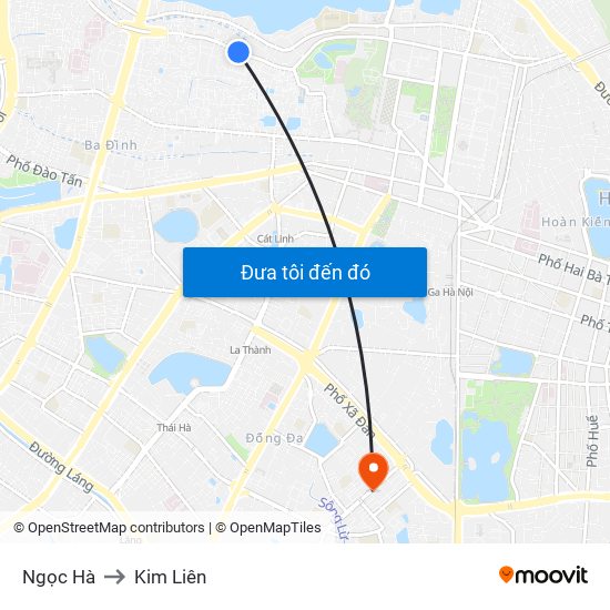 Ngọc Hà to Kim Liên map