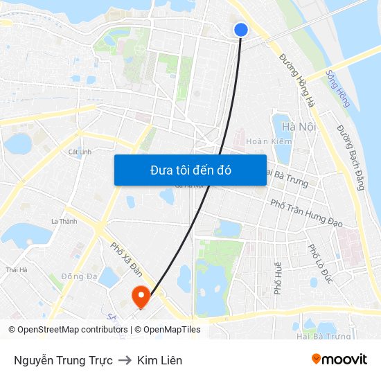 Nguyễn Trung Trực to Kim Liên map