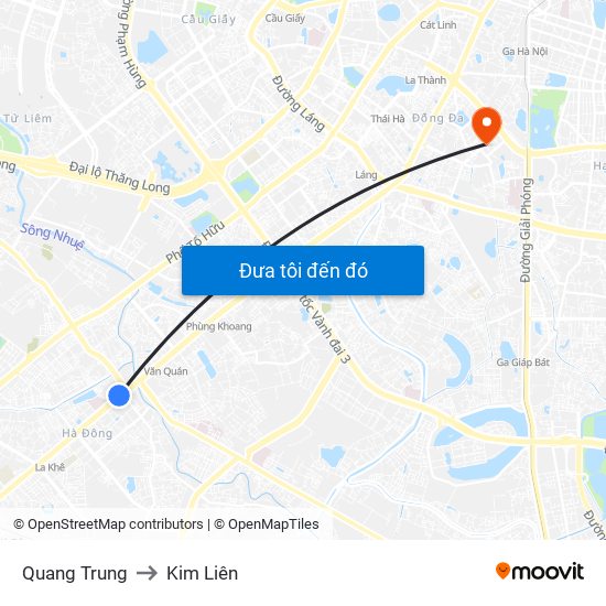 Quang Trung to Kim Liên map
