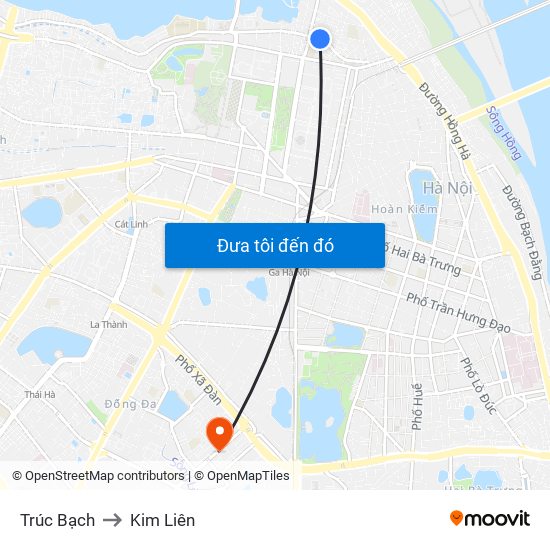 Trúc Bạch to Kim Liên map