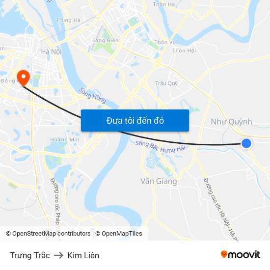 Trưng Trắc to Kim Liên map