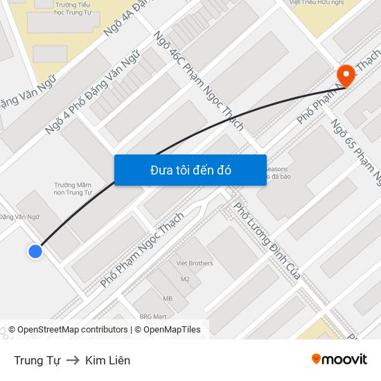 Trung Tự to Kim Liên map