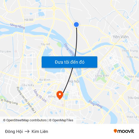 Đông Hội to Kim Liên map