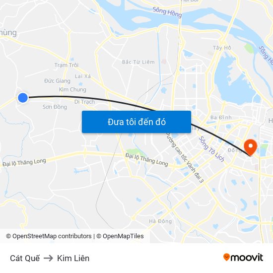 Cát Quế to Kim Liên map