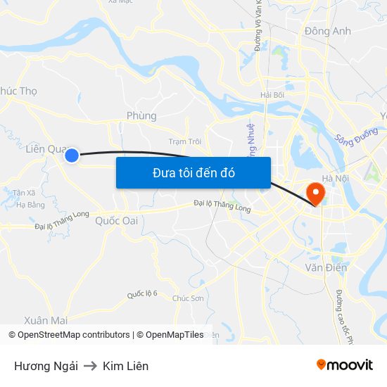 Hương Ngải to Kim Liên map