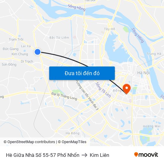 Hè Giữa Nhà Số 55-57 Phố Nhổn to Kim Liên map