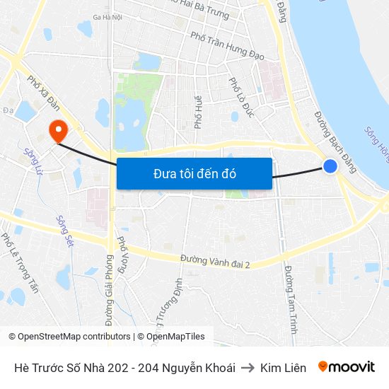 Hè Trước Số Nhà 202 - 204 Nguyễn Khoái to Kim Liên map