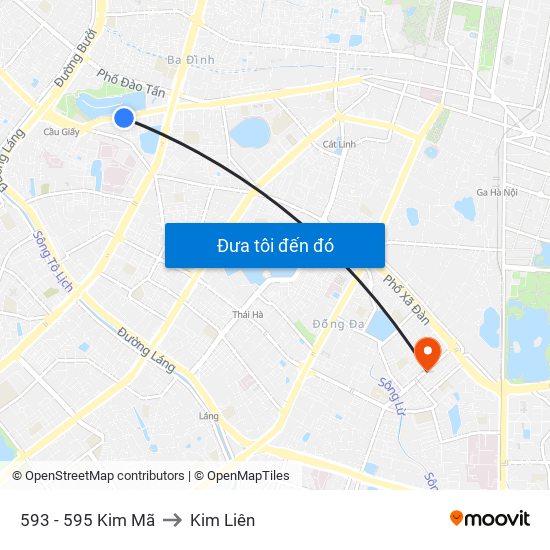 593 - 595 Kim Mã to Kim Liên map